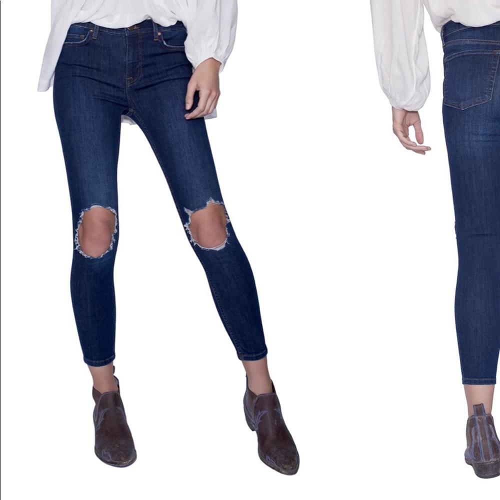 Free People Busted Knee Skinny Jeans